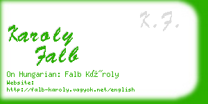 karoly falb business card